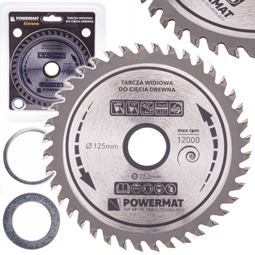 TARCZA WIDIOWA TARCZOWA WIDIA DO CIĘCIA DREWNA 125x22.2mm 40Z