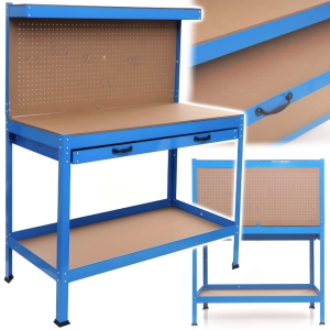 STÓŁ STOLIK WARSZTATOWY ROBOCZY SZUFLADA 12 HACZYKÓW 1200x600x12mm