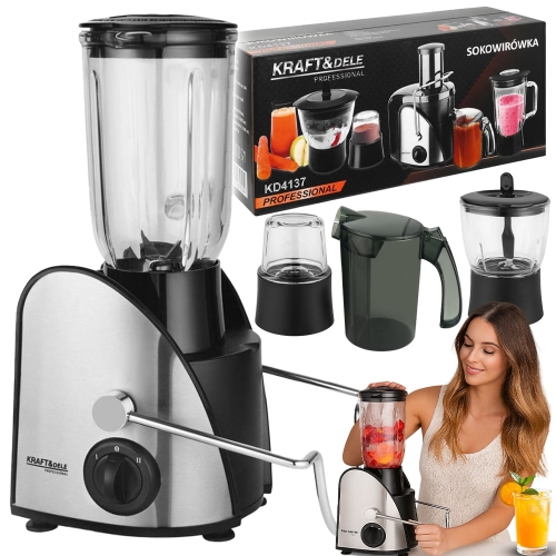 WYDAJNA SOKOWIRÓWKA MIKSER BLENDER 1000ml MŁYNEK ZESTAW 1500W + AKCESORIA 