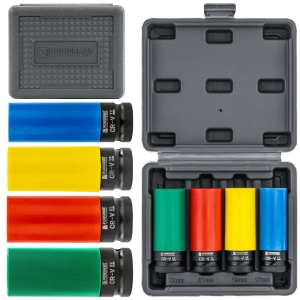 ZESTAW NASADEK UDAROWYCH DO FELG ALUMINIOWYCH 17/19/21/22mm KOLOROWE 4szt.