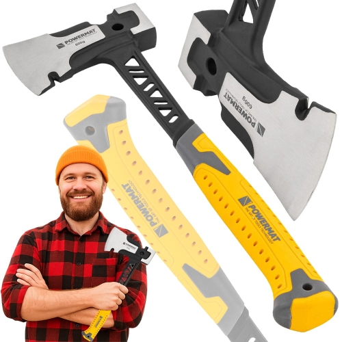 SIEKIERA CIESIELSKA 3W1 KUTA HARTOWANA STAL MŁOTEK KLUCZ MONOBLOK 910G