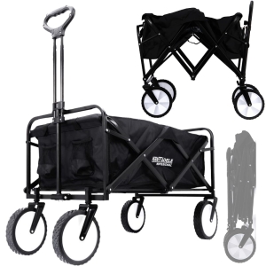 WÓZEK TRANSPORTOWY KOSZYK SKŁADANY KÓŁKA 130L CZARNY