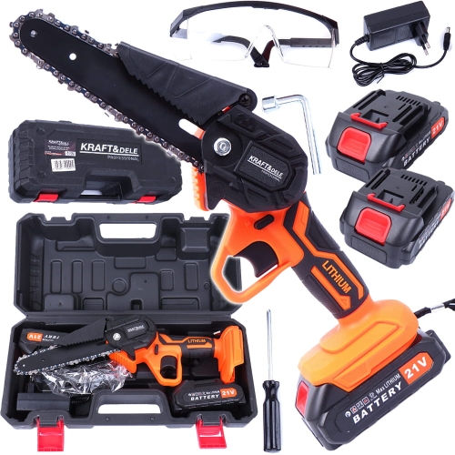 MINI PIŁA ŁAŃCUCHOWA AKUMULATOROWA PILARKA 6" 19cm 2xAKUMULATOR Li-ion