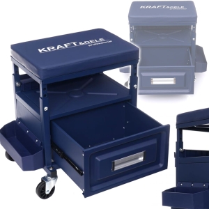 TABORET STOŁEK WARSZTATOWY NA KÓŁKACH SZUFLADA PÓŁKI DO GARAŻU UDŹWIG 158KG