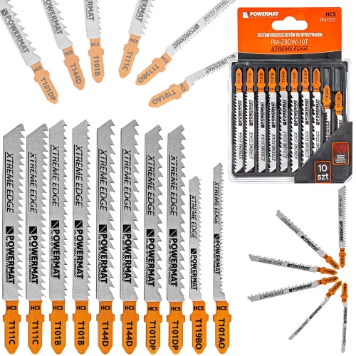 ZESTAW NOŻYKÓW BRZESZCZOTÓW DO WYRZYNARKI 10 SZTUK DREWNO SKLEJKA TWORZYWO