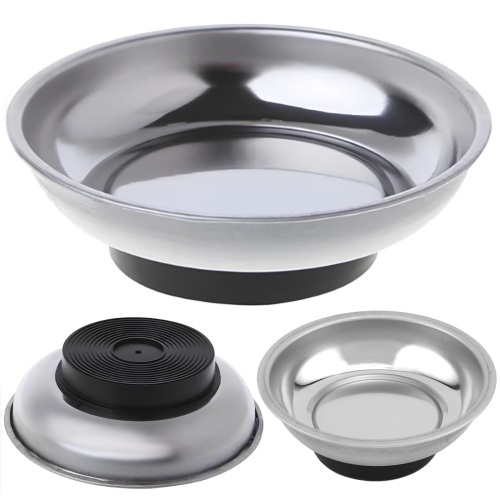 MISKA WARSZTATOWA MAGNETYCZNA OKRĄGŁA 108MM MAGNES NA ŚRUBKI NAKRĘTKI