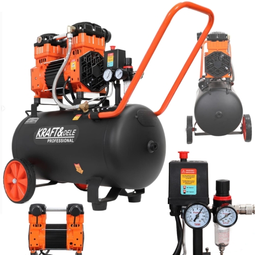 KOMPRESOR BEZOLEJOWY SPRĘŻARKA 2200W 50L 295L/MIN 10BAR TŁOKI KARBONOWE