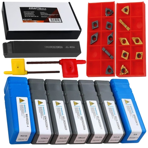 NOŻE TOKARSKIE ZESTAW SKŁADANYCH 20X20MM 28SZT. DO OBRÓBKI METALI WARSZTAT