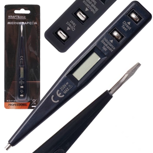 MIERNIK PRÓBNIK NAPIĘCIA PRZEWODÓW MULTIMETR LCD RĘCZNY