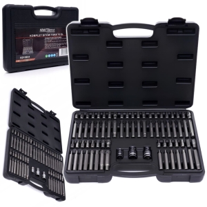 ZESTAW BITÓW KOŃCÓWEK IMBUS SPLINE TORX RIBE 75 ELEMENTÓW WALIZKA KD10954