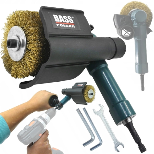 ADAPTER PRZYSTAWKA DO WIERTARKI WKRĘTARKI SATYNIARKA SZCZOTKA DRUCIANA