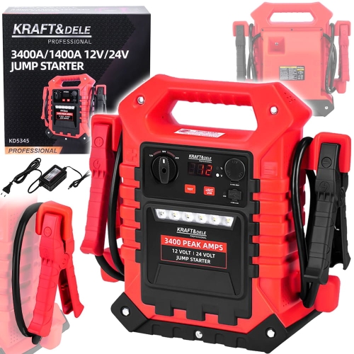 JUMP-STARTER ROZRUCHOWY ROZRUCH 3400A/1400A 12/24V + OŚWIETLENIE PRZENOŚNY 