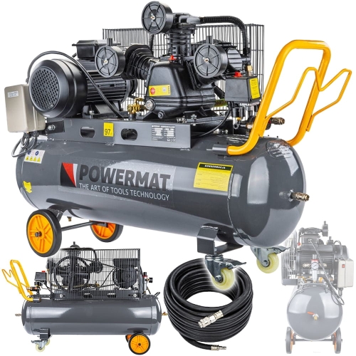 KOMPRESOR OLEJOWY 100L 8 BAR SPRĘŻARKA POWIETRZA 400V 650l/min + WĄŻ