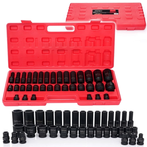 ZESTAW NASADEK NASADKI UDAROWE 1/2" 35 szt. DŁUGIE KRÓTKIE 8-32mm WALIZKA 