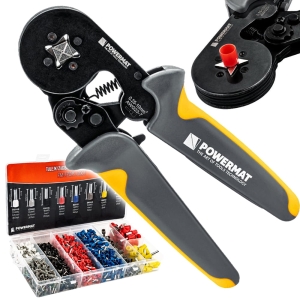 ZACISKARKA PRASKA DO KONEKTORÓW ZAKOŃCZEŃ KABLI + 120szt TULEJEK 0,25-10mm²