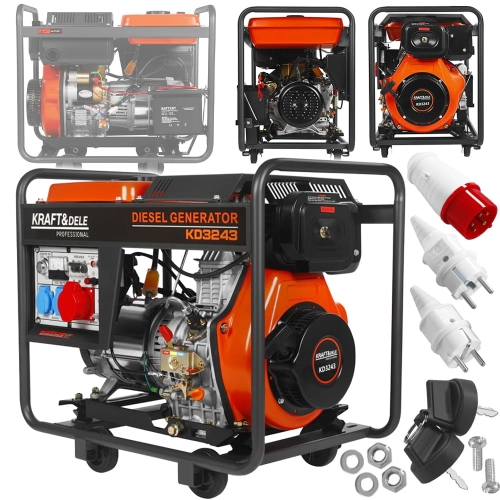 AGREGAT PRĄDOTWÓRCZY GENERATOR PRĄDU 3-FAZOWY 7kW/7000W DIESEL 230V/400V 