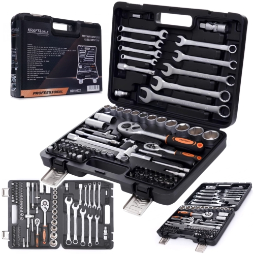 ZESTAW NARZĘDZI KLUCZY WALIZKA 82 ELEMENTY TORX BITY GRZECHOTKA NASADKI