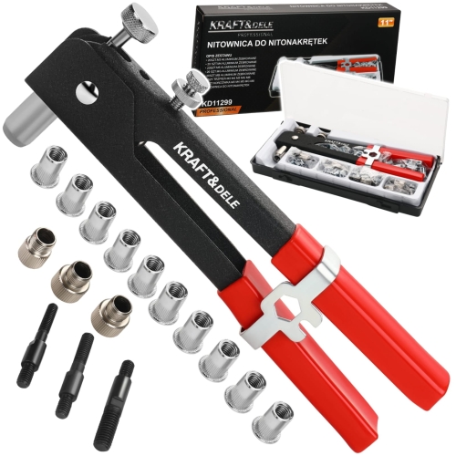 NITOWNICA RĘCZNA DO NITONAKRĘTEK M3-M8 112 ELEMENTÓW ZESTAW w WALIZCE