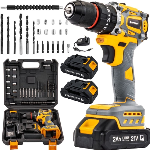 WIERTARKO WKRĘTARKA AKUMULATOROWA BEZSZCZOTKOWA UDAROWA 21V LED BITY