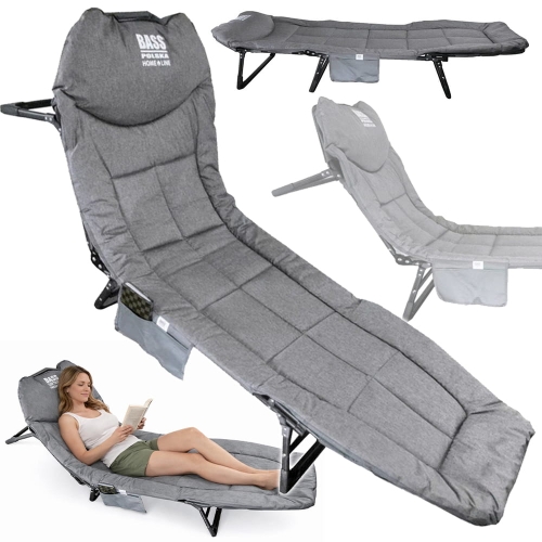 LEŻAK ŁÓŻKO TURYSTYCZNE LEŻANKA SKŁADANE Z PODUSZKĄ DUŻY WYGODNY MATERAC +G