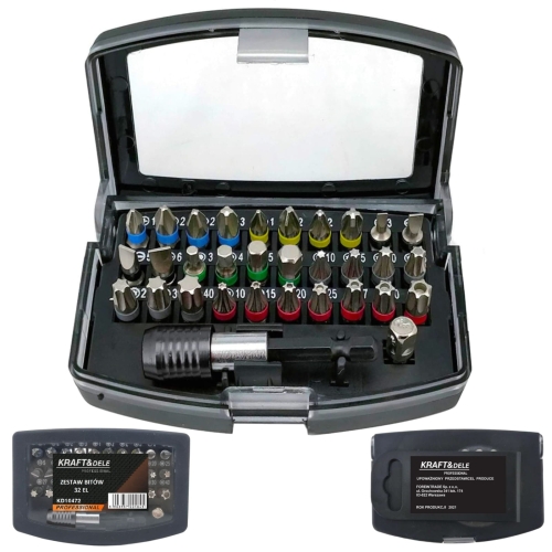 ZESTAW BITÓW KOŃCÓWEK 32el + ADAPTER w WALIZCE TORX INBUS IMBUS PH PZ MIX