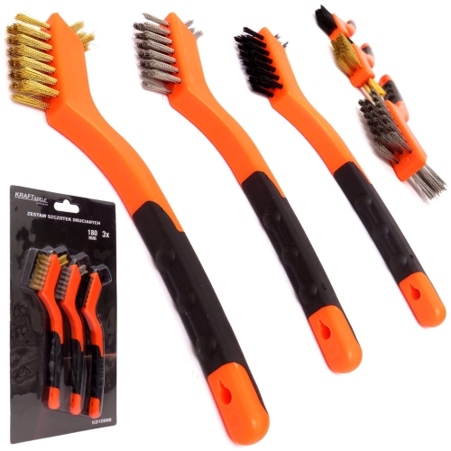 ZESTAW SZCZOTEK 13mm DRUCIANE NYLON 3 SZTUKI 18cm