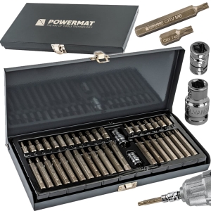 ZESTAW BITÓW UDAROWYCH CRV 40szt HEX TORX SPLINE ADAPTER 1/2" 3/8" WALIZKA