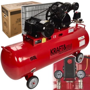 WYDAJNY KOMPRESOR OLEJOWY SPRĘŻARKA 150L 400V 5,2KM 8BAR 2 TŁOKI 