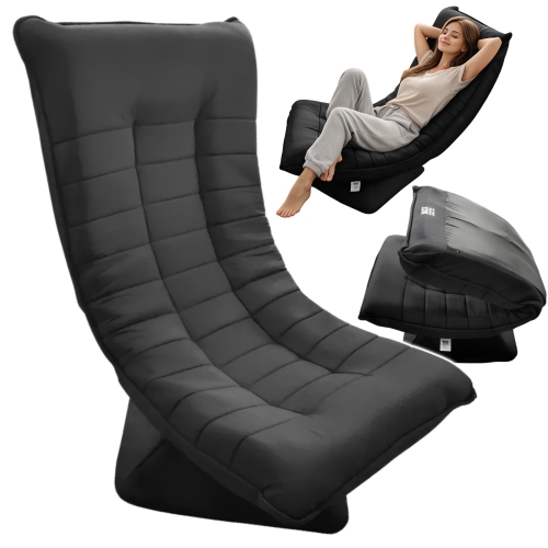 FOTEL WYPOCZYNKOWY ROZKŁADANY OBROTOWY SIEDZISKO REGULOWANE OPARCIE CZARNY