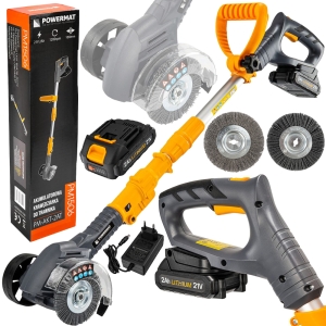 KRAWĘDZIARKA AKUMULATOROWA 21V DO TRAWNIKA CHWASTÓW MCHU KOSTKI 2 SZCZOTKI