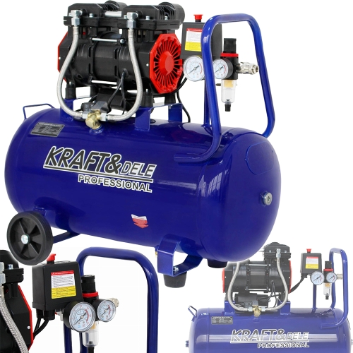 KOMPRESOR BEZOLEJOWY 50L SPRĘŻARKA POWIETRZA 1500W 290L/min 2800rpm 