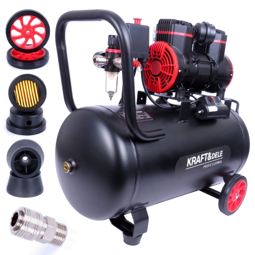 KOMPRESOR 50L CICHY BEZOLEJOWY 2 TŁOKI 2 POMPY SPREŻARKA 230V SEPARATOR