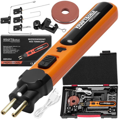 BEZPRZEWODOWY NÓŻ TERMICZNY 3000mAh USB-C 100mm 550°C DO STYROPIANU