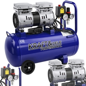 KOMPRESOR BEZOLEJOWY 50L 1500W 290L/min 8BAR SPRĘŻARKA POWIETRZA MANOMETR