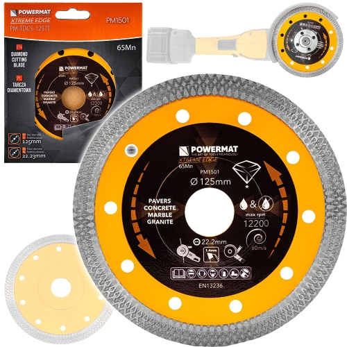 TARCZA DIAMENTOWA 125mm 1,4mm DO CIĘCIA BETONU GRESU CERAMIKI BRUKU SPIEKU