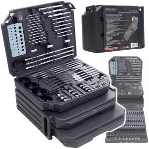 WIERTŁA DO METALU HSS OTWORNICE DŁUTA BITY NARZĘDZIA ZESTAW WALIZKA 300 el.