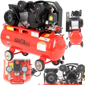 KOMPRESOR OLEJOWY SPRĘŻARKA 50L 2TŁOKI 2,8kW 3,9KM SILNIK INDUKCYJNY 230V