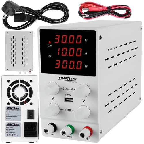 ZASILACZ LABORATORYJNY REGULOWANY PRECYZYJNY 0-30V 10A LED 200-240V AC