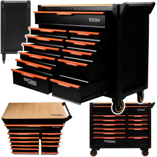 SZAFKA NARZĘDZIOWA PUSTA WÓZEK WARSZTATOWY 12 SZUFLAD ŁOŻYSKOWANA