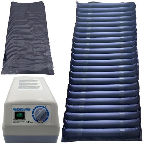 WYGODNY MATERAC PRZECIWODLEŻYNOWY RUROWY Z CICHĄ POMPĄ MATA