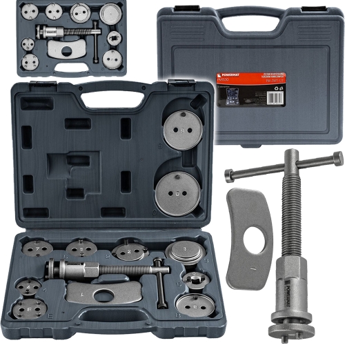 ZESTAW DO WYCISKANIA COFANIA TŁOCZKÓW HAMULCOWYCH PRASKA 12el WALIZKA