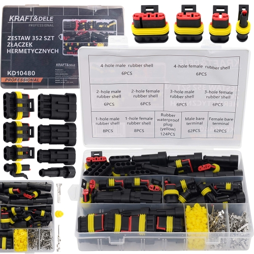 WTYCZKI ZESTAW WTYCZEK KOSTEK ELEKTRYCZNYCH ZŁĄCZEK HERMETYCZNYCH 352el