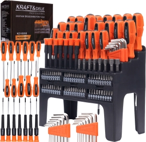 ZESTAW ŚRUBOKRĘTÓW I BITÓW NA STOJAKU ŚRUBOKRĘTY BITY PH PZ TORX HEX 122el 