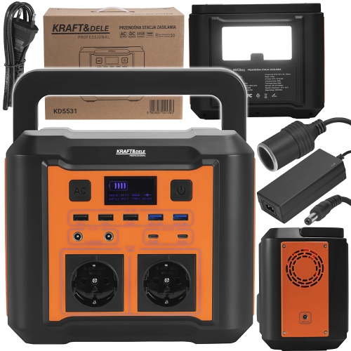 STACJA ZASILANIA ENERGII MOBILNA ŁADOWARKA POWERBANK 296Wh 20Ah/14,8V 500W