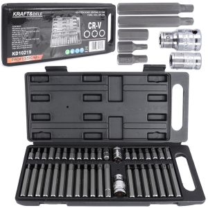 BITY ZESTAW BITÓW HEX TORX SPLINE IMBUS 40el CR-V KLUCZE WALIZKA