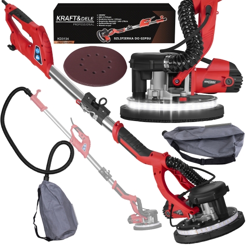 ELEKTRYCZNA SZLIFIERKA DO GIPSU GŁADZI TYNKÓW 2000W 800–1750rpm ŻYRAFA 230V