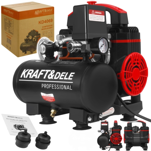 KOMPRESOR BEZOLEJOWY 950W 5L SPRĘŻARKA POWETRZA 125L/MIN MANOMETR PRESOSTAT