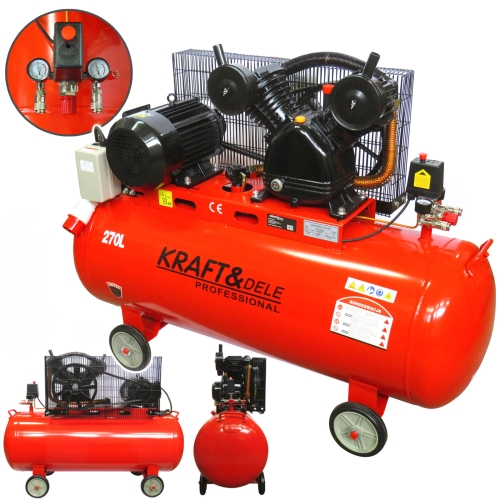 KOMPRESOR OLEJOWY SPRĘŻARKA POWIETRZA 270L 820L/MIN 2-TŁOKOWY 5,5KW