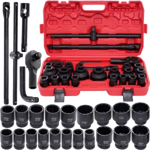 NASADKI UDAROWE WZMOCNIONE KLUCZE UDAROWE 3/4" 12-KĄTNE 26 SZTUK 21-65mm