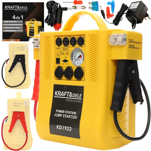JUMP STARTER 4W1 URZĄDZENIE WIELOFUNKCYJNE ROZRUCH KOMPRESOR LATARKA 